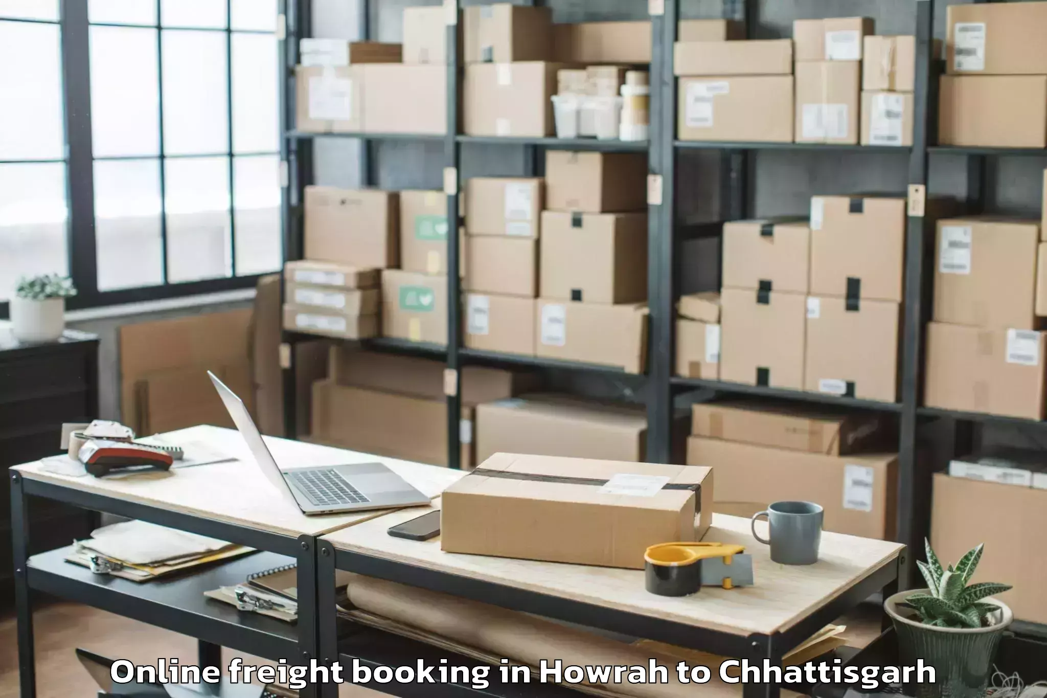 Get Howrah to Mungeli Online Freight Booking